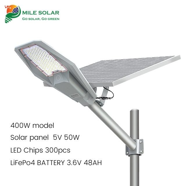 400W model LED solar street light outdoor with remote control